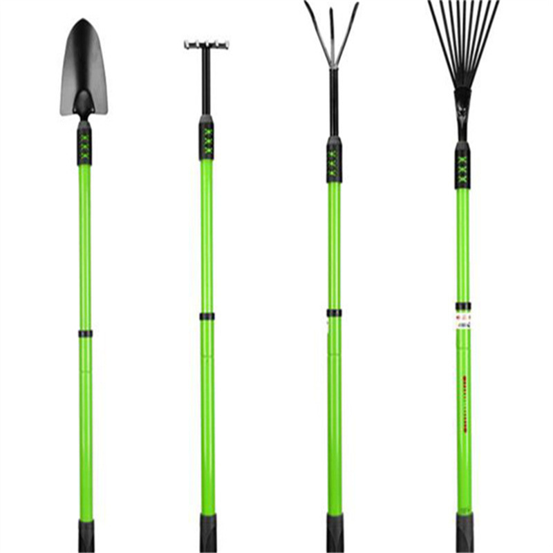 Adjustable Width Garden Rake - Expandable 10-24 inch Lawn Leaf Rake with Retractable Handle for Easy Storage (1)