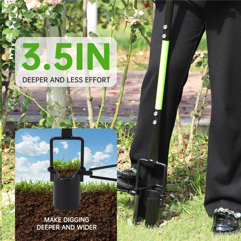 Heavy-Duty Flower Seedling Transplanter with Detachable Handle - No.45 Steel Garden Tool for Nursery & ( (3)
