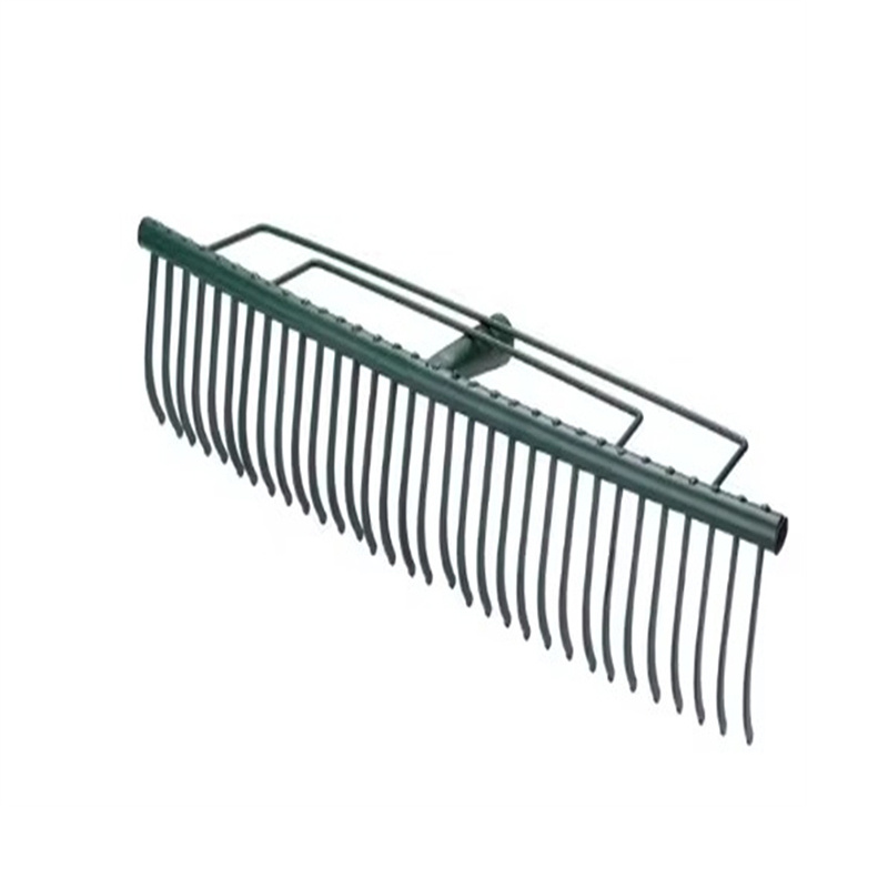 Wide rake for lawn 32 tines - heavy duty steel garden & farm grass rake with reinforced tines (5)